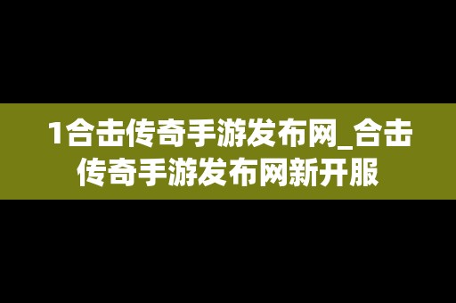 1合击传奇手游发布网_合击传奇手游发布网新开服